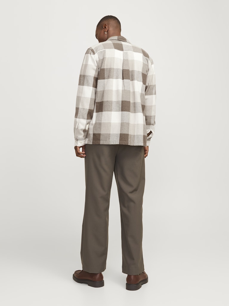 Raymond Melange Walnut Check Overshirt-Back view