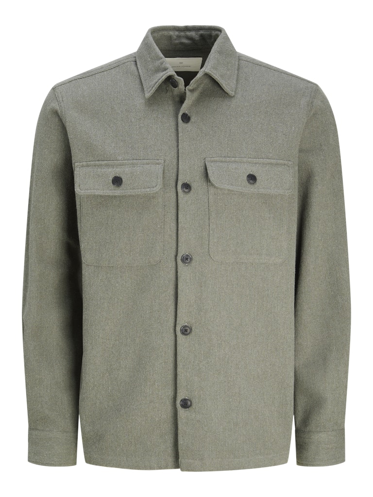 Raymond Melange Solid Cypress Overshirt-Front view