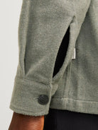 Raymond Melange Solid Cypress Overshirt-Sleeve detail