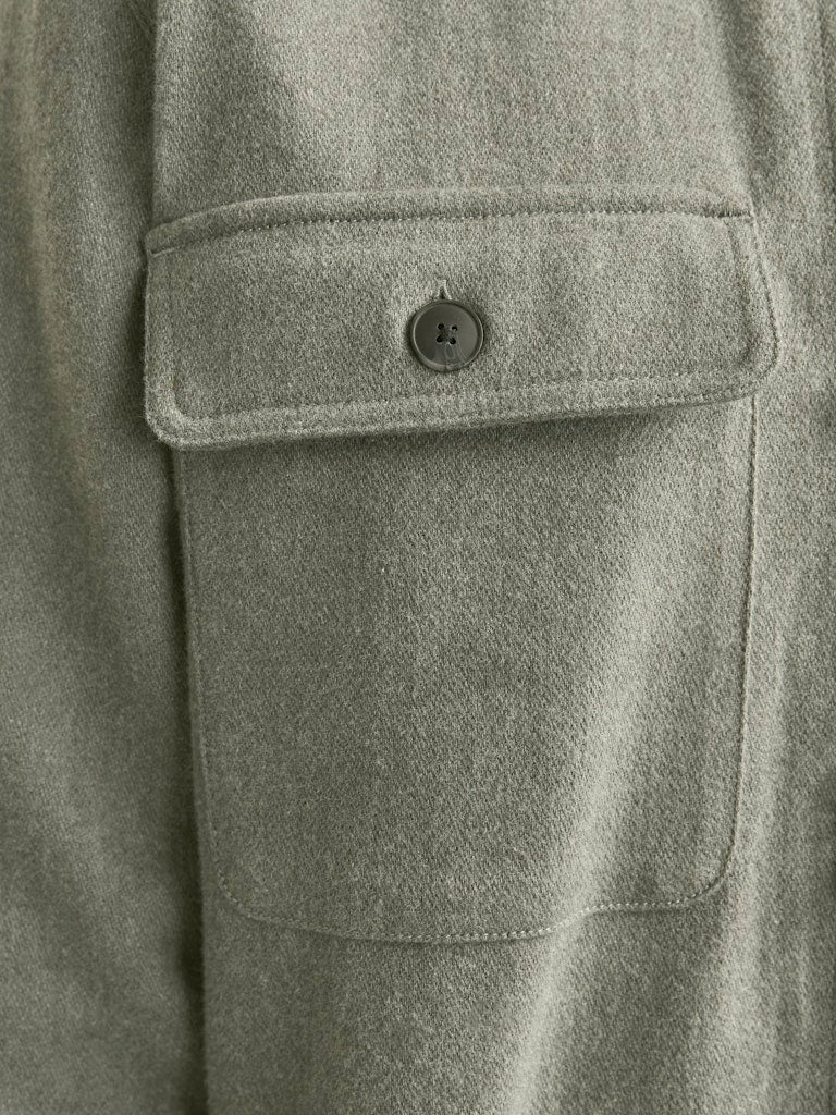 Raymond Melange Solid Cypress Overshirt-Pocket view