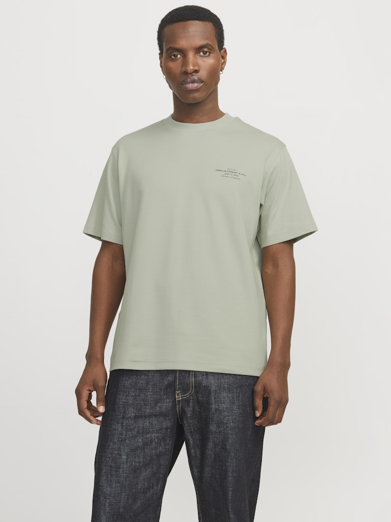 JACK JONES PREMIUM Chad Branding Tee -Aqua Gray Aqua Gray front view
