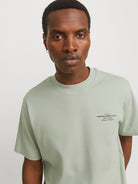 JACK JONES PREMIUM Chad Branding Tee -Aqua Gray Aqua Gray back view