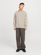 JACK JONES PREMIUM Chad Branding Silver Lining Sweat Silver Lining model front view