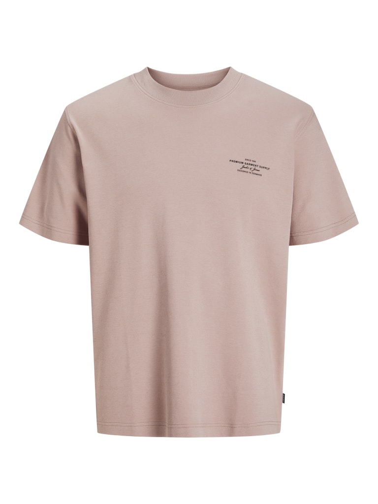 JACK JONES PREMIUM Chad Branding Tee-Adobe Rose Adobe Rose side view