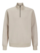 Jack Jones Youths Bradley Sweat Junior Half Zip-Moonbeam Moonbeam side view