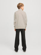 Jack Jones Youths Bradley Sweat Junior Half Zip-Moonbeam Moonbeam detail view