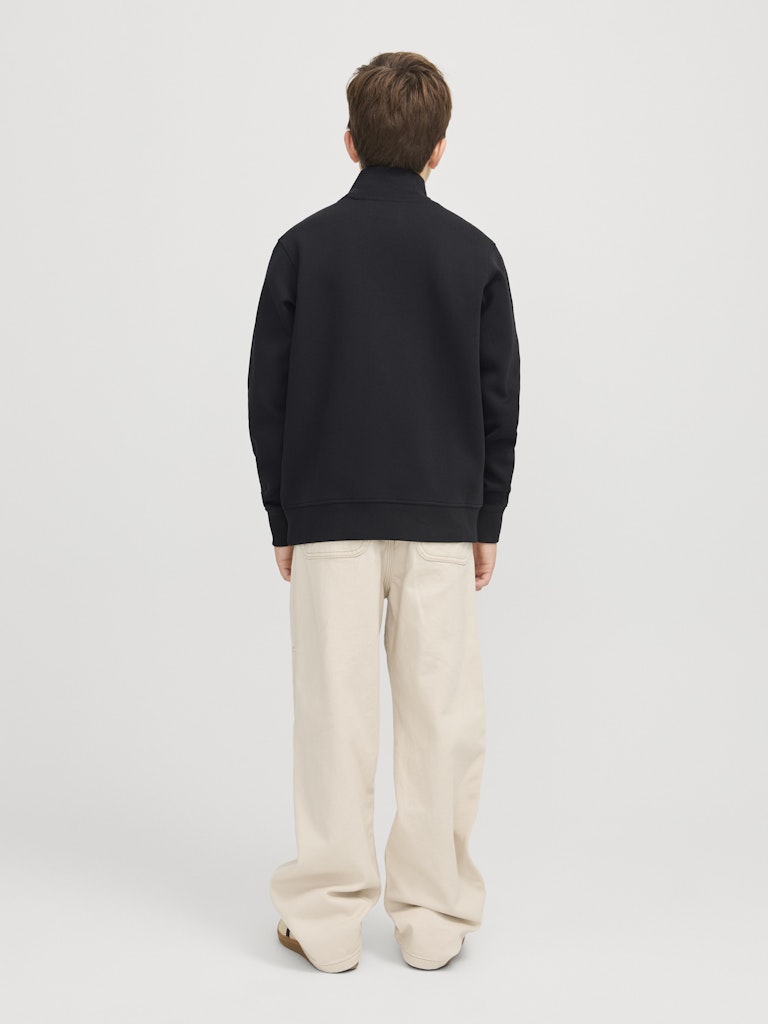 Jack Jones Youths Bradley Sweat Junior Half Zip-Black Black detail view