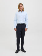 JACK JONES PREMIUM Parker Detail Cashmere Blue Shirt CASHMERE BLUE model front view