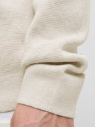 JACK JONES PREMIUM Milano Stitch Half Zip Knit-Cloud Dancer CLOUD DANCER side view