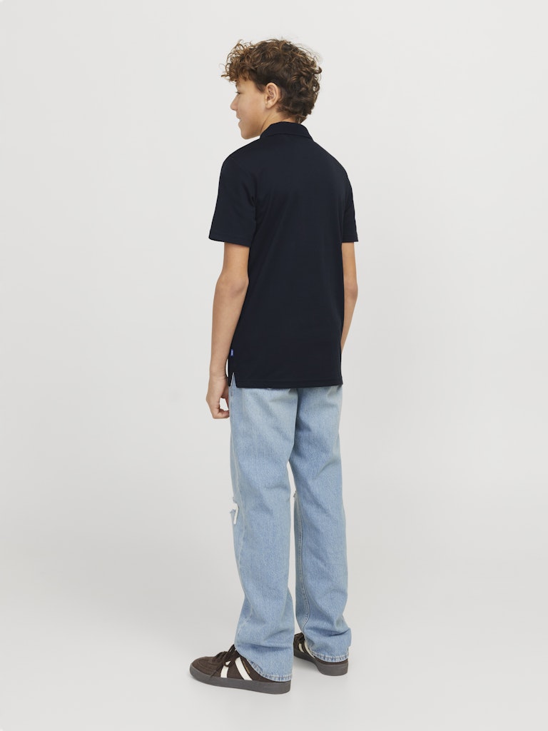 Rodney Short Sleeve Polo Junior-Night Sky-Model Back View