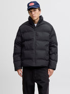 JACK & JONES Soho Puffer Collar Jacket-Black Black front view