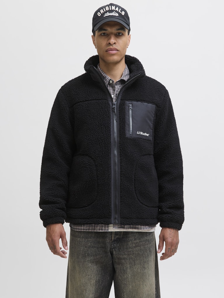 JACK & JONES Soho Teddy Jacket-Black Black detail view