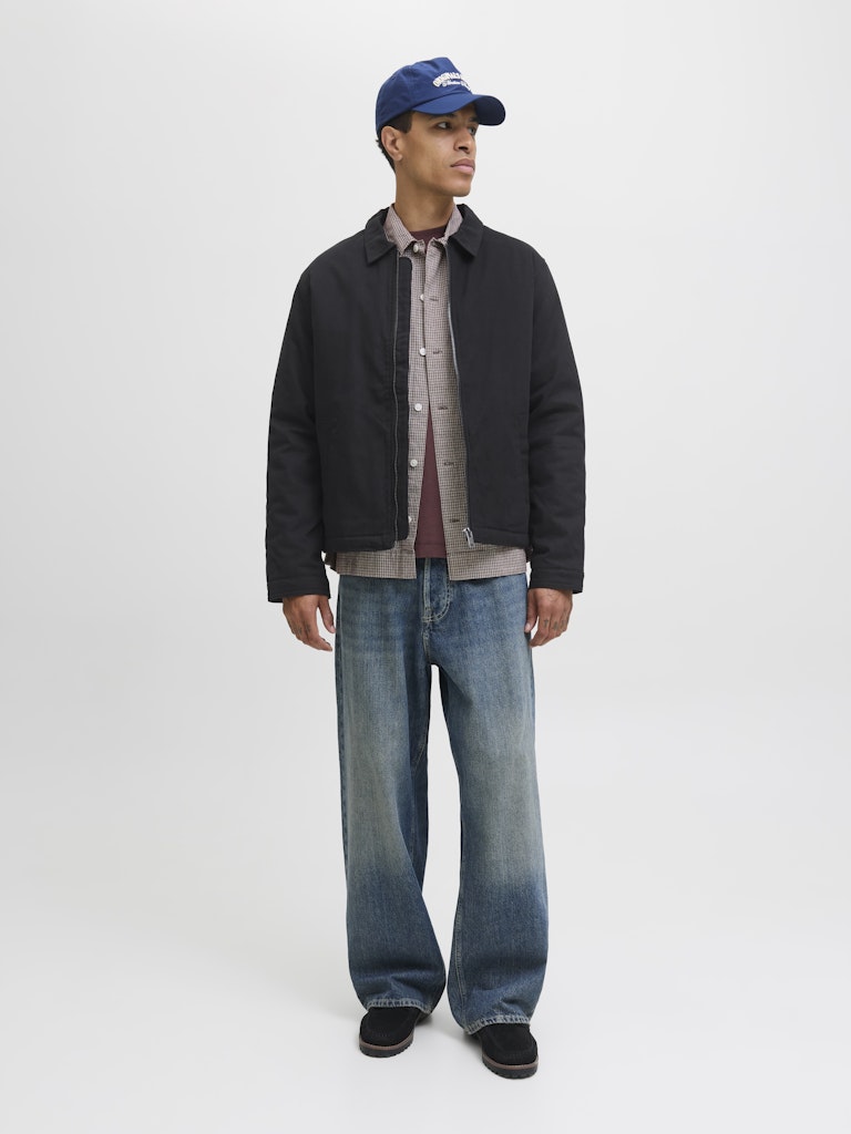 Man Wearing Dover Worker Black Jacket