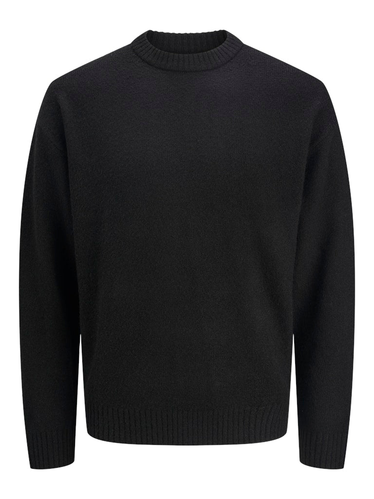 JACK & JONES Soho Ollie Crew Neck Black Knit Black side view