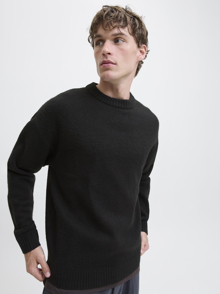 JACK & JONES Soho Ollie Crew Neck Black Knit Black back view