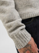 JACK & JONES Soho Ollie Crew Neck Knit-Light Grey Melange Light Grey Melange flat front view