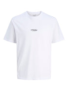 JACK & JONES Soho Tee Short Sleeve Crew Neck-White White flat front view