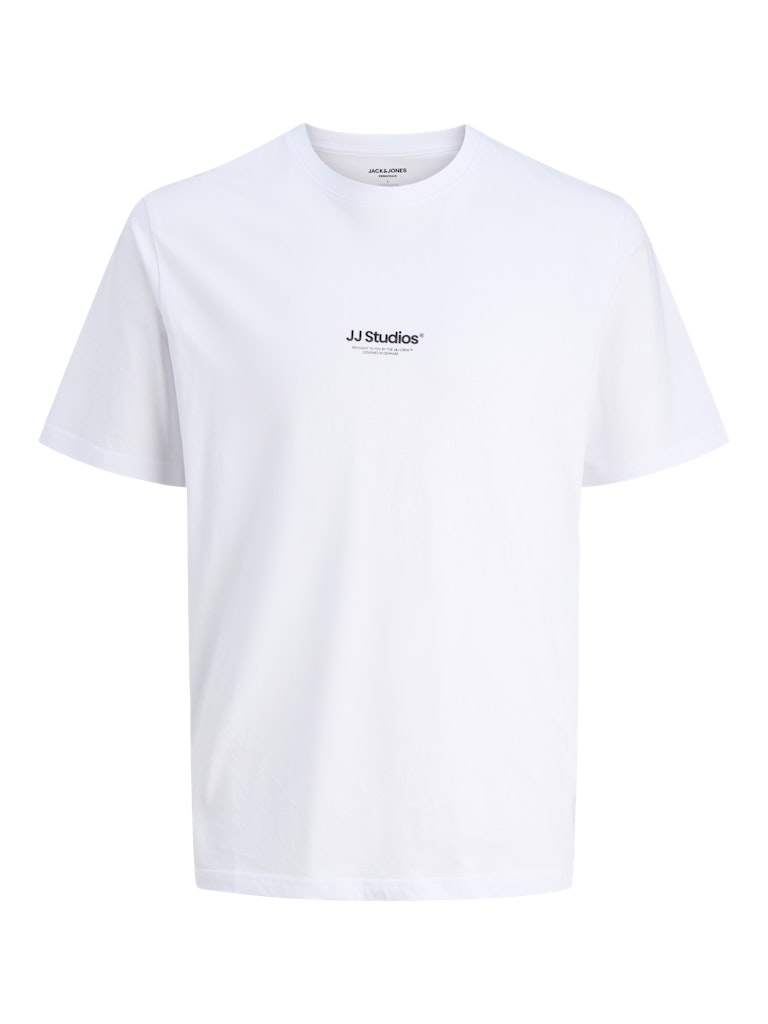 JACK & JONES Soho Tee Short Sleeve Crew Neck-White White flat front view