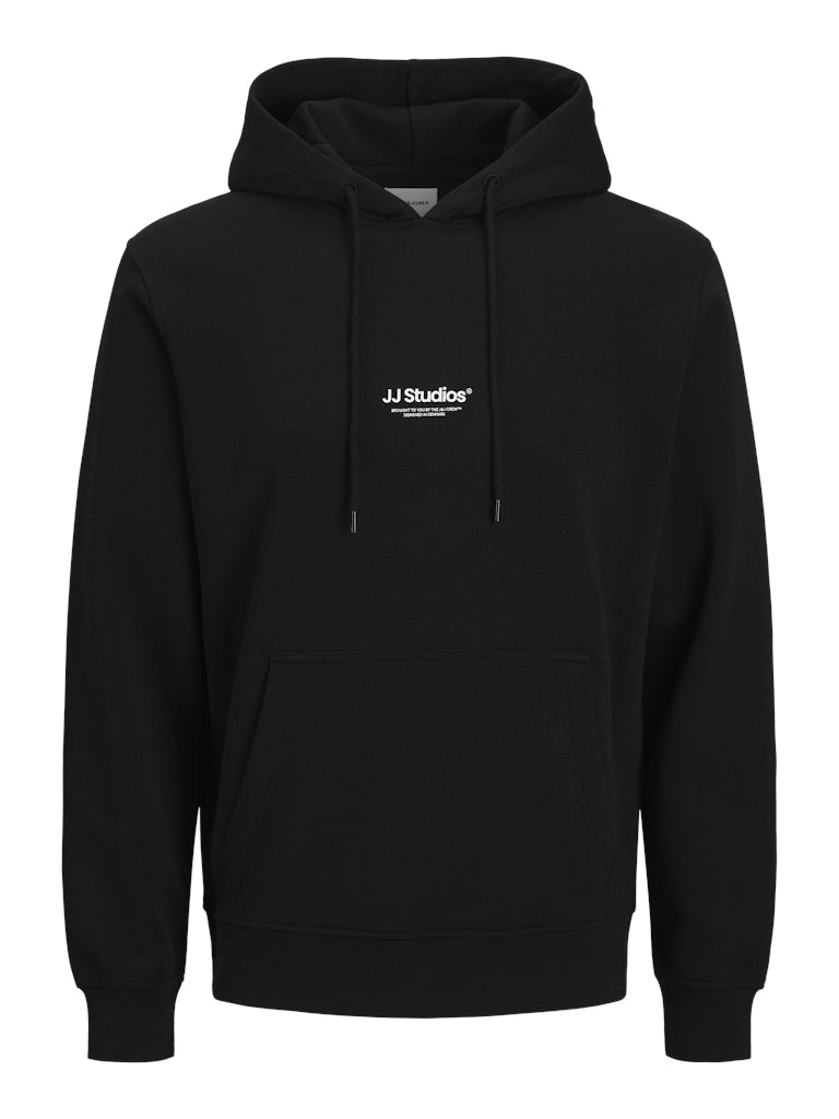 JACK & JONES Soho Sweat Hood-Black Black flat front view