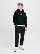 JACK & JONES Soho Sweat Hood-Black Black model front view