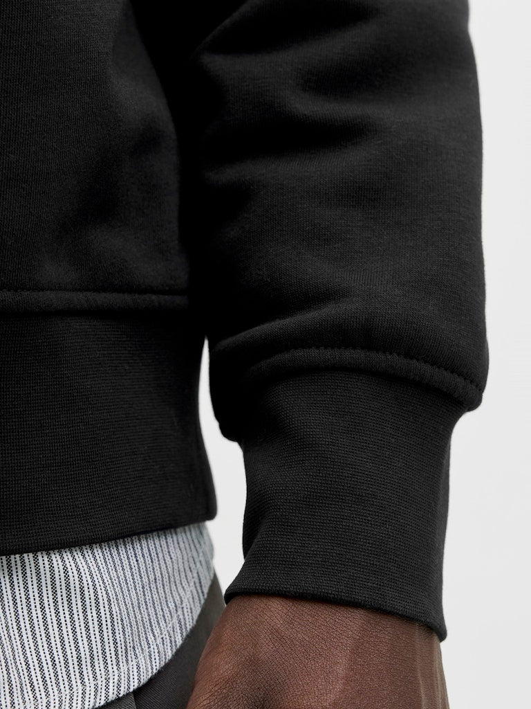 JACK & JONES Soho Sweat Quarter Zip-Black Black flat front view