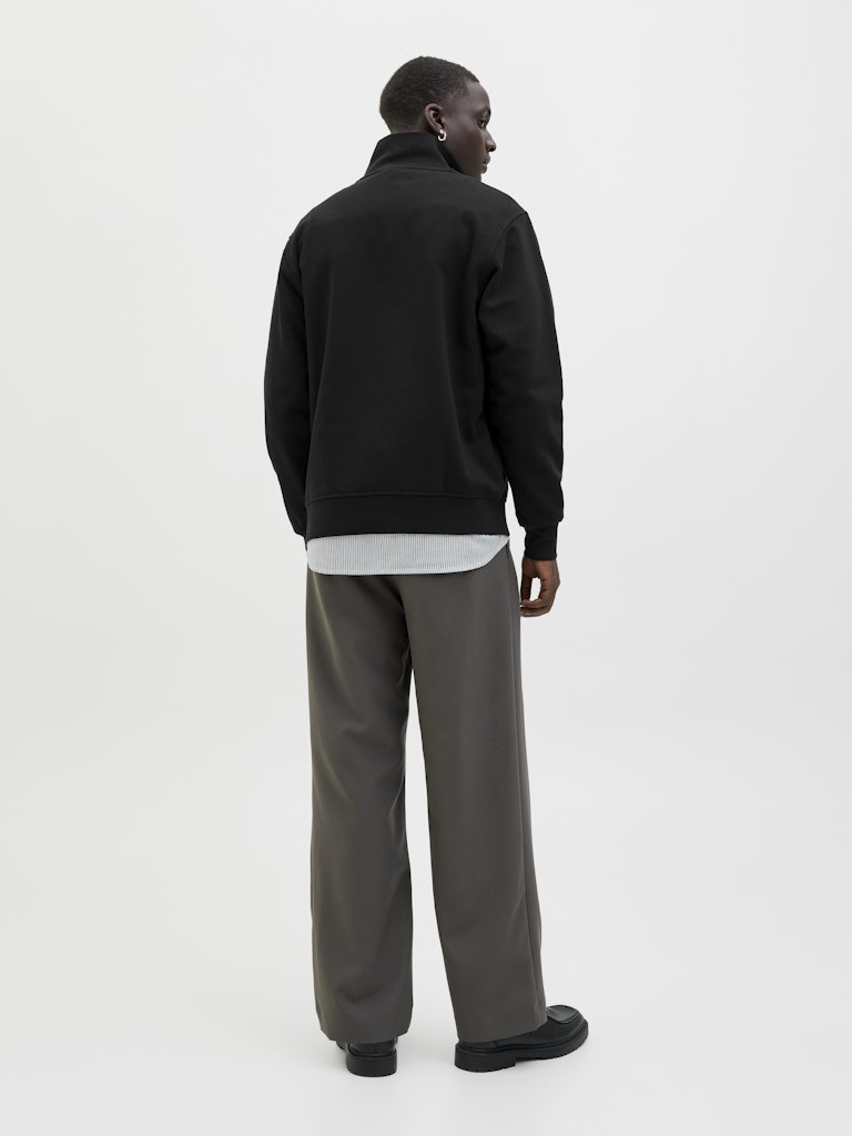 Men's Soho Sweat Quarter Zip-Black-Model Back View