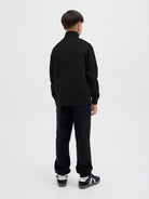 Jack Jones Youths Soho Junior Quarter Zip Sweatshirt-Black BLACK back view