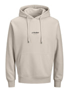 JACK & JONES Soho Sweat Hood-Moonbeam Moonbeam flat front view