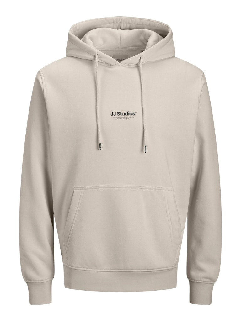 JACK & JONES Soho Sweat Hood-Moonbeam Moonbeam flat front view