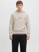 JACK & JONES Soho Sweat Hood-Moonbeam Moonbeam front view