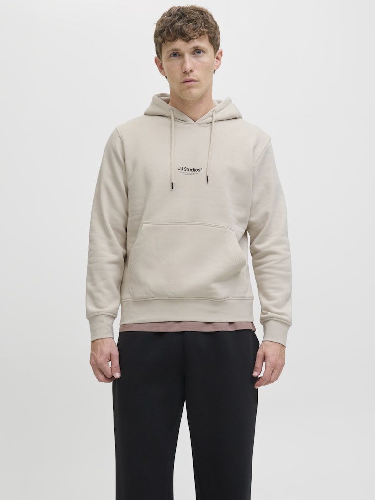 JACK & JONES Soho Sweat Hood-Moonbeam Moonbeam front view