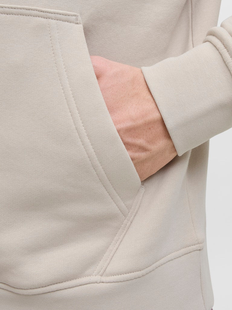 JACK & JONES Soho Sweat Hood-Moonbeam Moonbeam back view