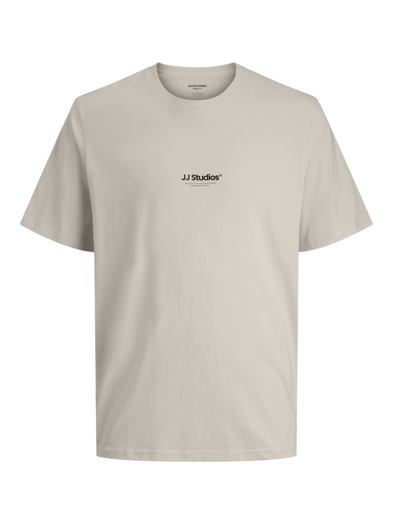 JACK & JONES Soho Tee Short Sleeve Crew Neck-Moonbeam Moonbeam flat front view