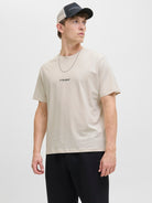 JACK & JONES Soho Tee Short Sleeve Crew Neck-Moonbeam Moonbeam front view