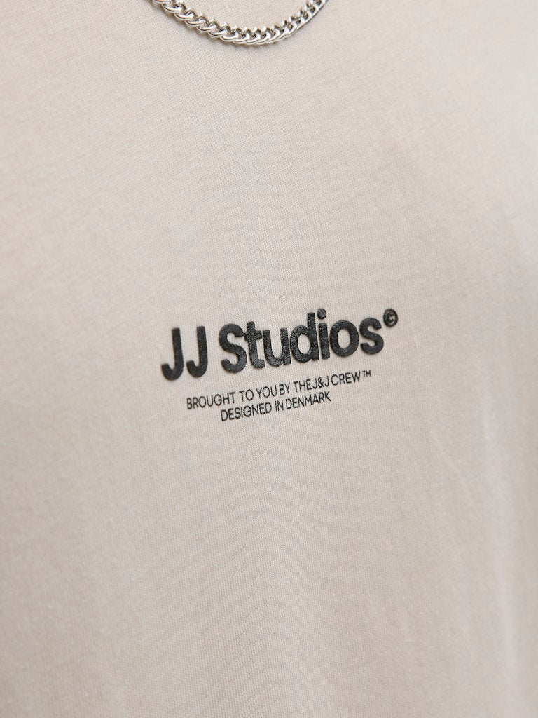JACK & JONES Soho Tee Short Sleeve Crew Neck-Moonbeam Moonbeam back view