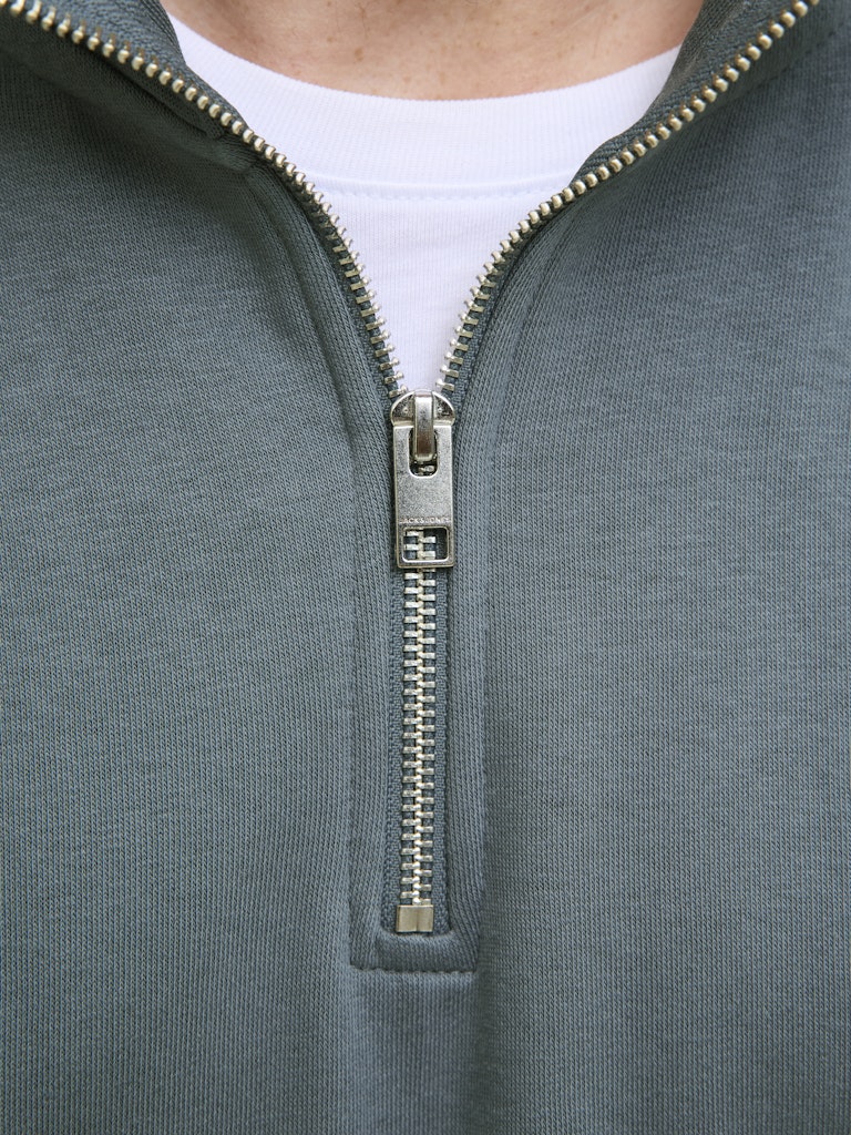 Men's Soho Sweat Quarter Zip-Stormy Weather-Zip View