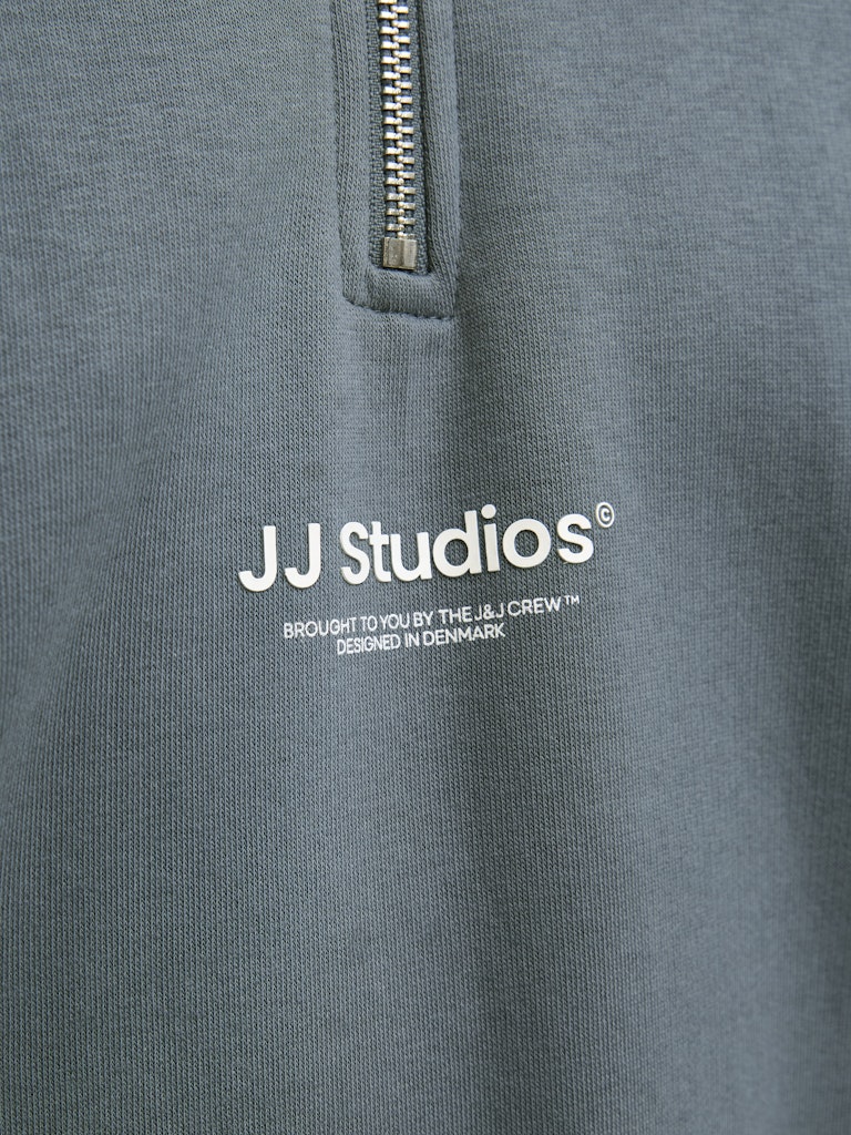 Men's Soho Sweat Quarter Zip-Stormy Weather-Logo View