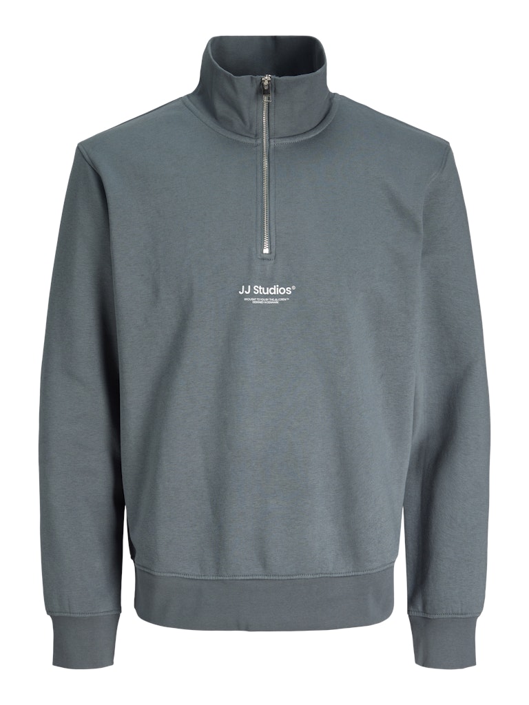 Men's Soho Sweat Quarter Zip-Stormy Weather-Ghost Front View
