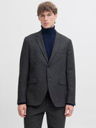 JACK JONES PREMIUM Martin Winter Tweed Blazer-Dark Navy Dark Navy front view