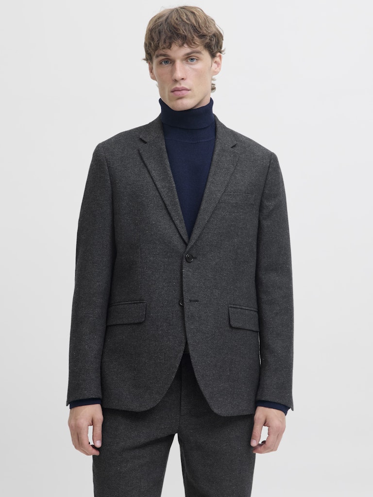 JACK JONES PREMIUM Martin Winter Tweed Blazer-Dark Navy Dark Navy front view