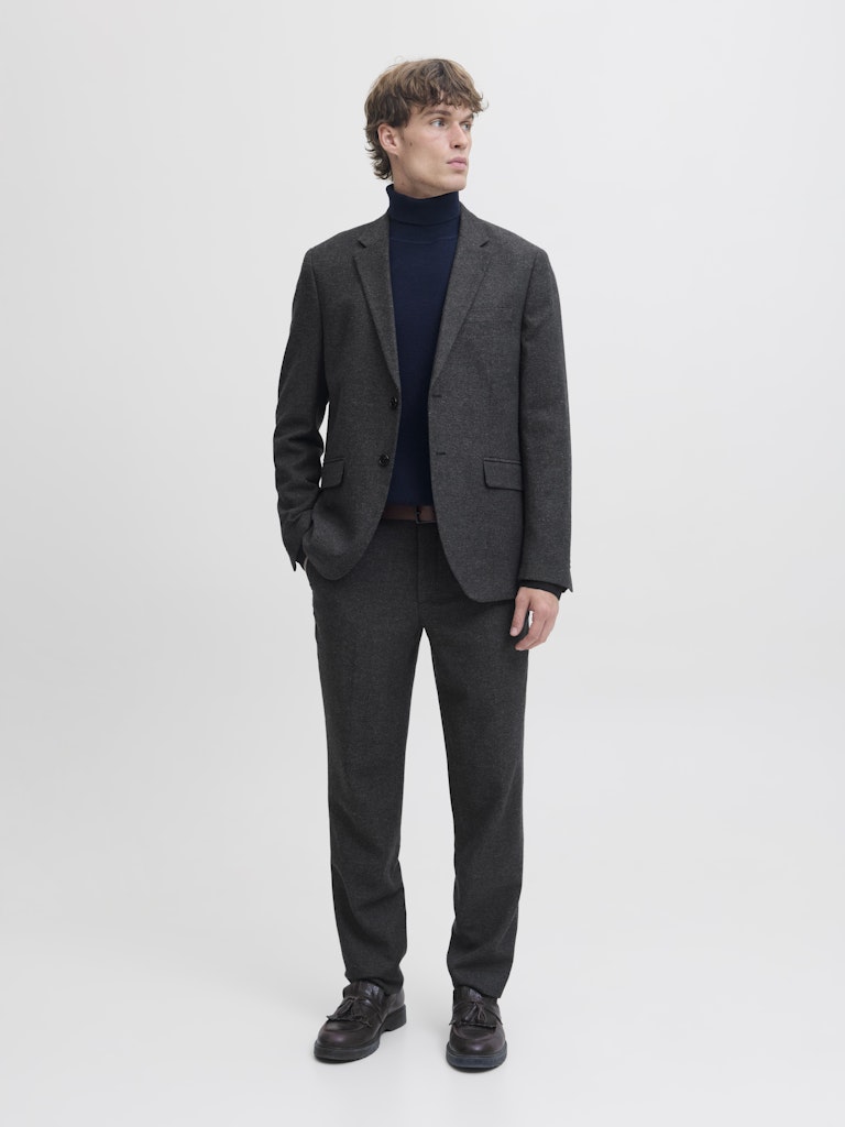 JACK JONES PREMIUM Martin Winter Tweed Blazer-Dark Navy Dark Navy back view