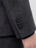 JACK JONES PREMIUM Martin Winter Tweed Blazer-Dark Navy Dark Navy flat front view