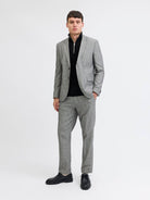 JACK JONES PREMIUM Martin Winter Tweed Blazer-Ultimate Grey Ultimate grey model front view