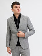 JACK JONES PREMIUM Martin Winter Tweed Blazer-Ultimate Grey Ultimate grey front view