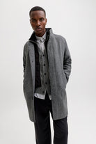 JACK & JONES Keith Wool Dark Grey Melange Coat Dark Grey Melange front view
