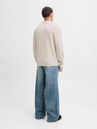 JACK JONES PREMIUM Milano Stitch Knit Zip Polo-Cloud Dancer Cloud Dancer detail view