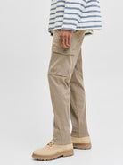 JACK & JONES Ace Arthur Dobby Brindle Cargo Pant Brindle side view
