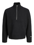 JACK JONES ORIGINALS Norrebro Knit Half Zip-Black Black alternate view