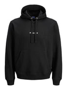 JACK JONES ORIGINALS Norrebro Embroidered Hoodie-Black Black back view