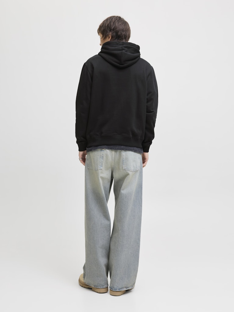 JACK JONES ORIGINALS Norrebro Embroidered Hoodie-Black Black detail view